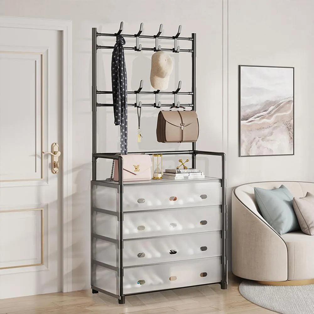 Organizador de Zapatos + Perchero🧥 – Todo Ordenado en un Solo Lugar