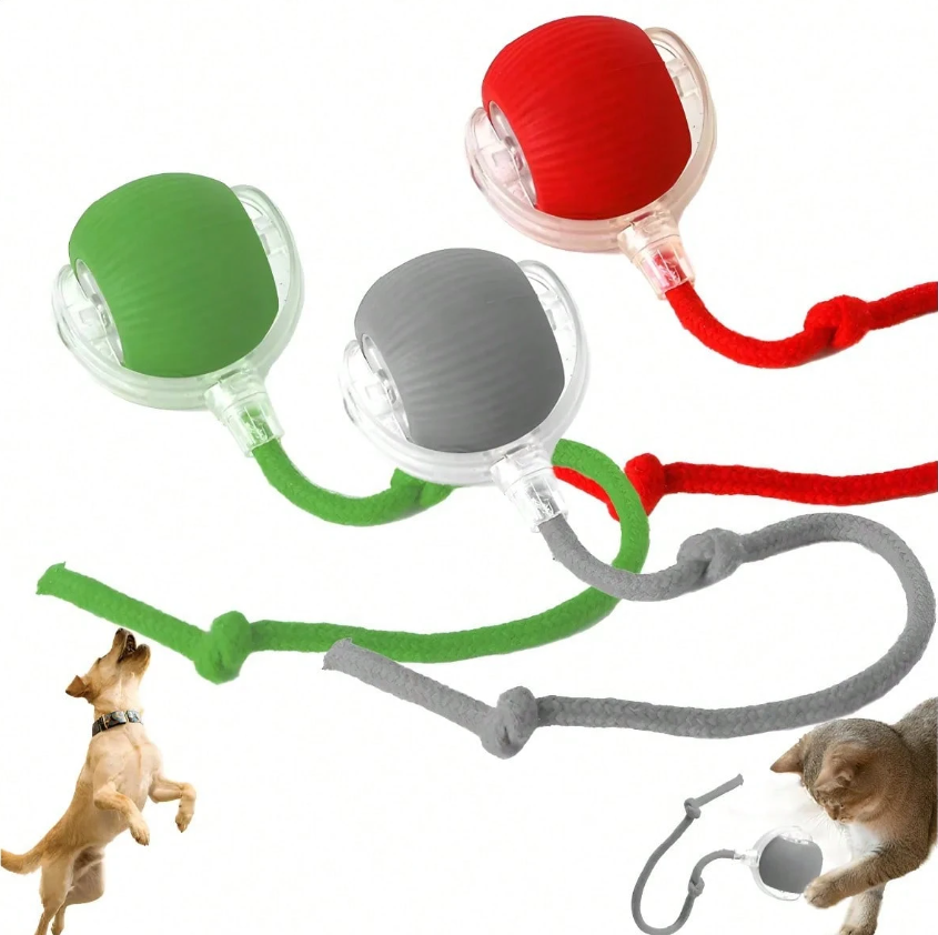 Pelota Interactiva con Cola para Mascotas 😻 Quema sus energías y mantelo feliz🐶