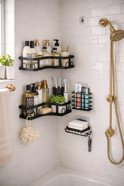 Kit Organizador de Duchas 5 Piezas 🚿 – Todo En Un Solo Lugar Sin Desorden