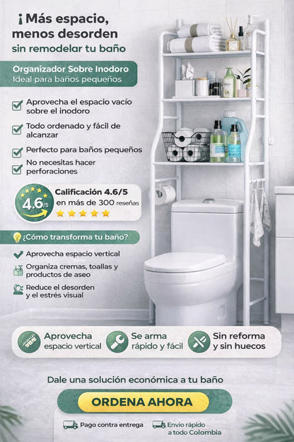 Organizador de Baño 3 Niveles🛁 Más Espacio En Segundos