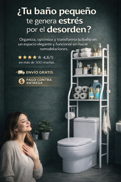 Organizador de Baño 3 Niveles🛁 Más Espacio En Segundos