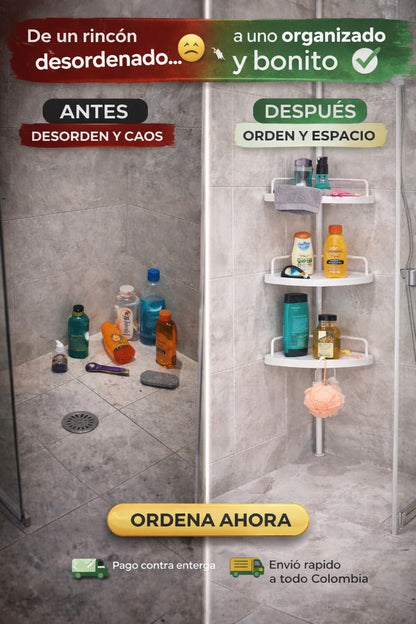 Esquinero de Ducha 🚿– Aprovecha Espacios y Olvida el Desorden