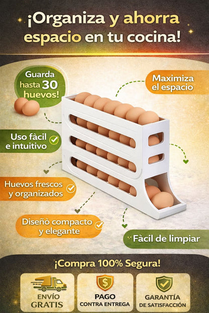 Dispensador Automático de Huevos 🥚 – Ahorra Espacio y Evita Rupturas